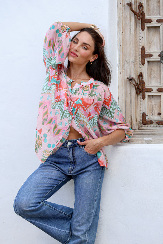 Essie Pink Garden Blouse