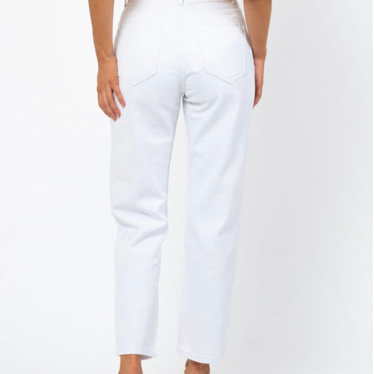 White Mid Waist Jean